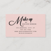 Bold Script Blush Pink Photo Makeup Business Card Visitekaartje (Achterkant)