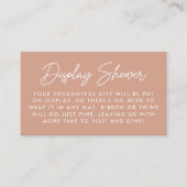 Bold Script Blush Terracotta Display Shower Informatiekaartje (Voorkant)