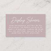 Bold Script Dusty Purple Display Shower Informatiekaartje (Voorkant)