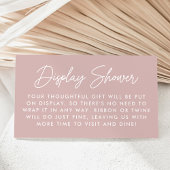 Bold Script Dusty Rose Baby Shower Display Shower Informatiekaartje