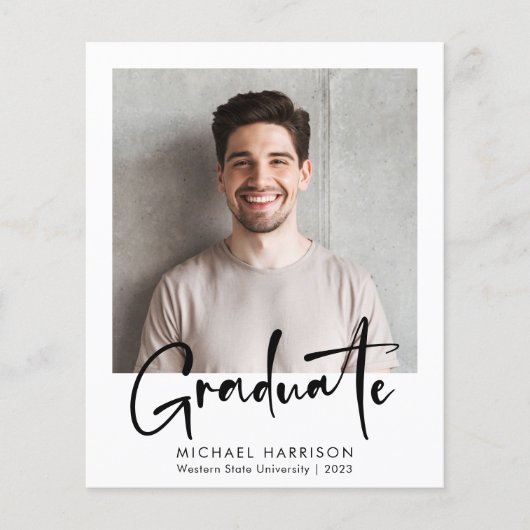 Bold Script-foto Afstuderen budget bekendmaking (Voorkant)