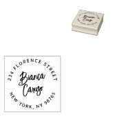 Bold Script Lettering Name Round Return Address Rubberstempel (Gestempeld)