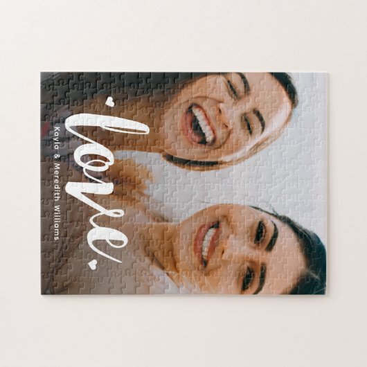 Bold Script Love Sisters BFF Family Foto Legpuzzel (Horizontaal)