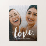 Bold Script Love Sisters BFF Family Foto Legpuzzel<br><div class="desc">Bold Script Love Sisters BFF Family Foto Jigzaag Puzzle</div>