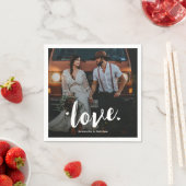 Bold Script Love Verloving Foto Servet (Insitu)