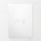 Bold Script Peach Elegant Wedding Drieluik Uitnodiging (Cover)
