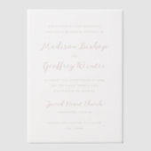 Bold Script Peach Elegant Wedding Vellum Uitnodigingen (Voorkant)