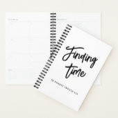 Bold Script Personalized Name Black & White  Planner (Display)