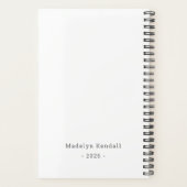 Bold Script Personalized Name Black & White  Planner (Achterkant)