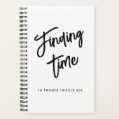 Bold Script Personalized Name Black & White  Planner (Voorkant)