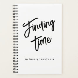 Bold Script Personalized Name Black & White  Planner