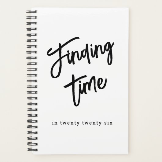 Bold Script Personalized Name Black & White  Planner (Voorkant)