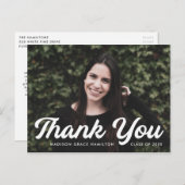 Bold Script Photo Afstuderen - Hartelijk dank Briefkaart (Voorkant / Achterkant)
