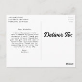 Bold Script Photo Afstuderen - Hartelijk dank Briefkaart (Achterkant)