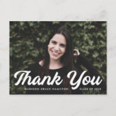 Bold Script Photo Afstuderen - Hartelijk dank Briefkaart (Voorkant)