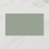 Bold Script Sage Green Baby Shower Display Shower Informatiekaartje (Achterkant)