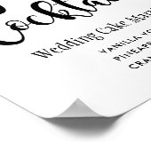 Bold Script Signature Cocktail Bruiloft Poster (Hoek)