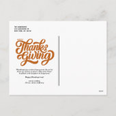 Bold Script Sinaasappel Happy Thanksgiving Feestdagenkaart (Achterkant)