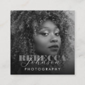 Bold Script Typografie Fotografie Qr Code Fotograf Vierkante Visitekaartje (Voorkant)