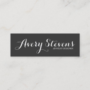 Bold Script Typografie Simple Black Creative Mini Visitekaartje