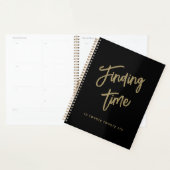 Bold Script Typography Black & Gold Planner (Display)