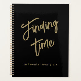 Bold Script Typography Black & Gold Planner