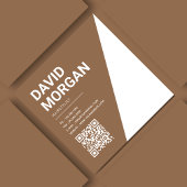 Bold Script Typography Boho Beige QR-code Vierkante Visitekaartje