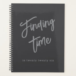 Bold Script Typography Gray Custom Planner