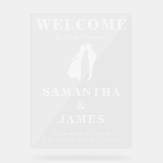 Bold Serif Modern Wedding Entry Sign Acryl Bord (Voorkant)