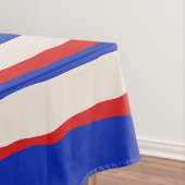 Bold Serrate Stripe Patroon Bright Blue Red Cream Tafelkleed (Voorbeeld)