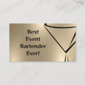 Bold Shiny Gold Event Bartender Visitekaartje (Voorkant)