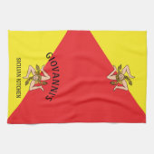 Bold Sicily Sicilian Flag  Red and Yellow Theedoek (Horizontaal)