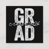 Bold Silver AFSTUDEERDER Stijlvol Afstuderen Colle Informatiekaartje (Voorkant)