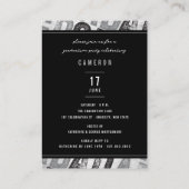 Bold Silver AFSTUDEERDER Stijlvolle Graduation Par Informatiekaartje (Achterkant)