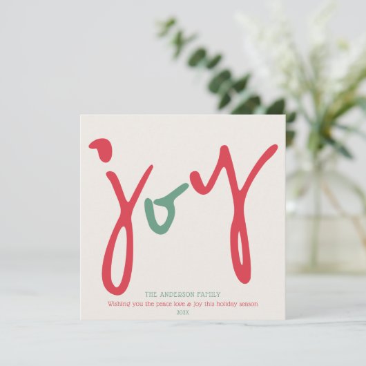 Bold Simple Joy Rood Groen Kaart (Staand voorkant)