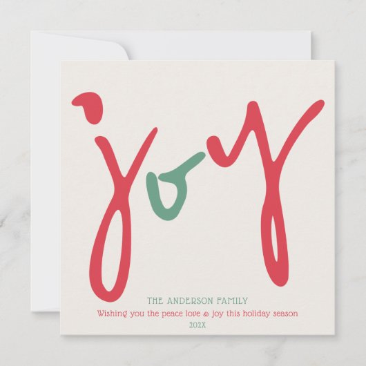 Bold Simple Joy Rood Groen Kaart (Voorkant)
