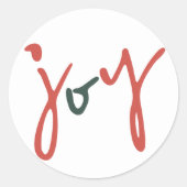 Bold Simple Joy Rood Groen Ronde Sticker (Voorkant)