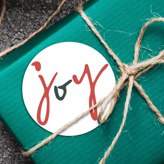 Bold Simple Joy Rood Groen Ronde Sticker
