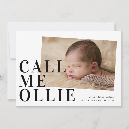 Bold Simple Minimalist Photo Call Me Birth (Voorkant)