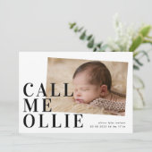 Bold Simple Minimalist Photo Call Me Birth (Staand voorkant)