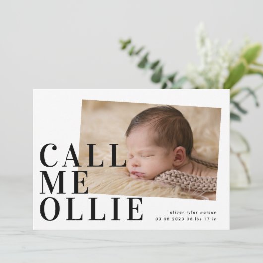 Bold Simple Minimalist Photo Call Me Birth (Staand voorkant)