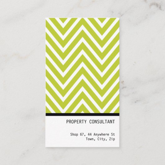 BOLD SIMPLE MODERN chevron patroon fris limoen Visitekaartje (Achterkant)