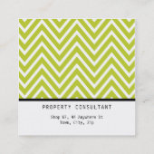 BOLD SIMPLE MODERN chevron patroon preppy limoen Vierkante Visitekaartje (Achterkant)
