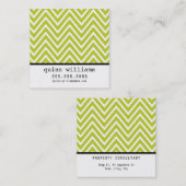 BOLD SIMPLE MODERN chevron patroon preppy limoen Vierkante Visitekaartje (Voorkant / Achterkant)