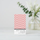 BOLD SIMPLE MODERN chevron patroon vers koraal Visitekaartje (Staand voorkant)