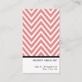 BOLD SIMPLE MODERN chevron patroon vers koraal Visitekaartje (Achterkant)