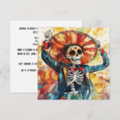 Bold Skeleton Art Day van de doden Kaart (Voorkant / Achterkant)