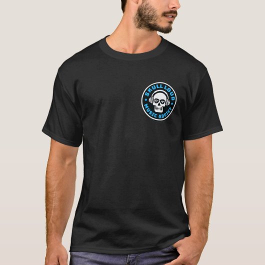 Bold Skull Loud Music Addict Logo T-shirt (Voorkant)