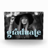 Bold Sky Blue Typography Afstuderen Fotoblokken (Voorkant)
