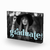 Bold Sky Blue Typography Afstuderen Fotoblokken (Rechts)